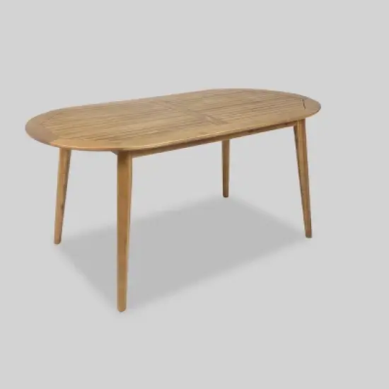 Fayette 7pc Acacia Wood and Wicker Dining Set - Brown - Christopher Knight Home image {3}