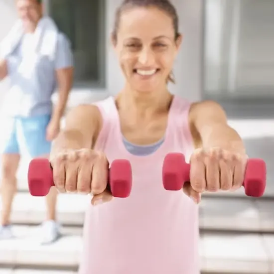 Gulches Color Neoprene Dumbbell Set with Rack, Multiple Weight Options, Set image {4}