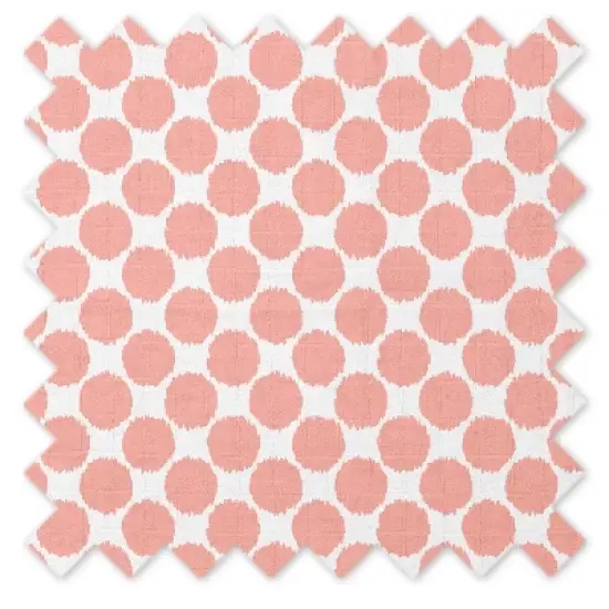 Bacati - Ikat Zigzag Coral Dots Muslin Changing Pad Cover image {8}