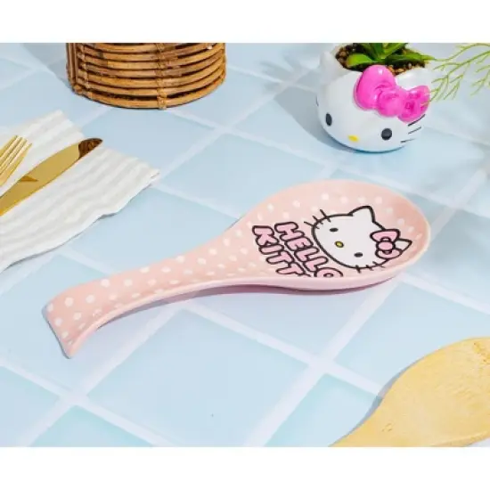 Silver Buffalo Sanrio Hello Kitty Polka Dots Ceramic Spoon Rest image {5}