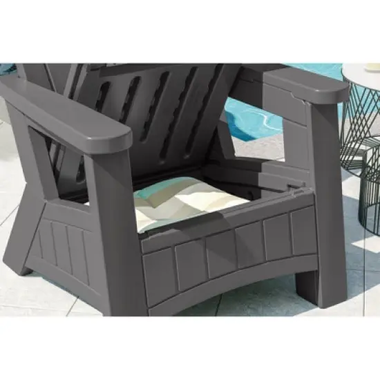 Elements Adirondack Chair with Storage Gray - Suncast image {1}