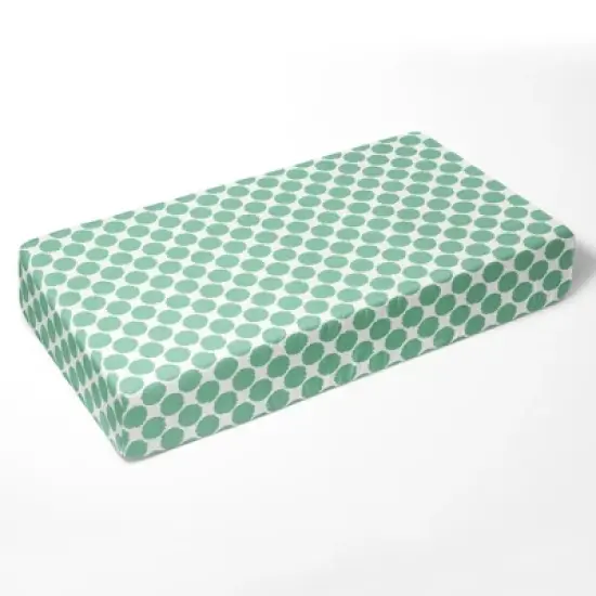 Bacati - Mint Dots Muslin 100 percent Cotton Universal Baby US Standard Crib or Toddler Bed Fitted Sheet image {1}
