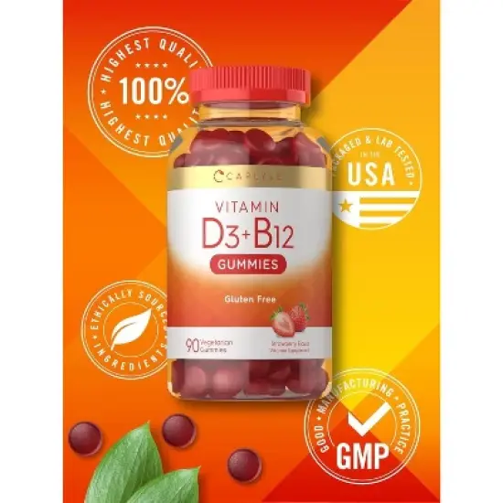 Carlyle Vitamin D3 and Vitamin B12 | 90 Gummies image {5}