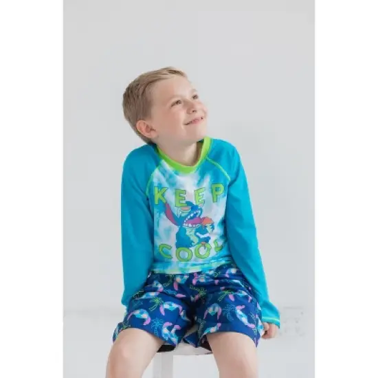 Disney Lilo & Stitch Rash Guard and Swim Trunks Little Kid to Big Kid image {1}