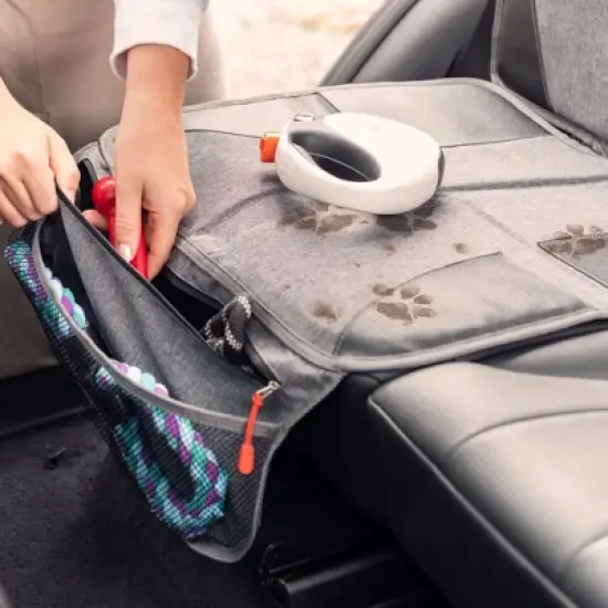 Diono Super Mat Car Seat Protector for Infant Car Seat, Booster Seat, Pets, Water Resistant, Gray image {6}