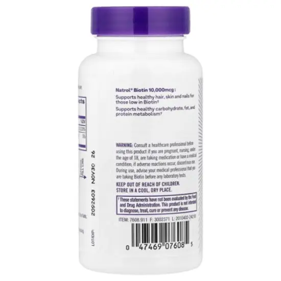 Natrol Biotin, 200 Tablets image {2}