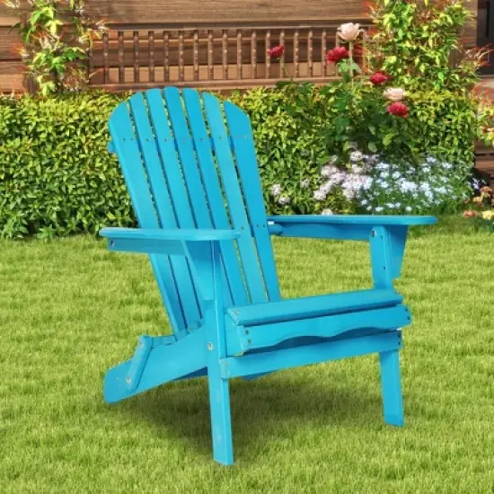 GDFStudio Hubery Classic Foldable Solid Wood Adirondack Chairs (Set of 2) image {4}