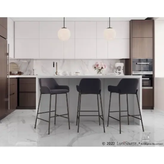 Set of 2 Daniella Metal Polyester Barstool - LumiSource image {8}