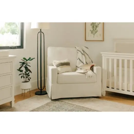 Namesake Crawford Chair and a Half Pillowback Swivel Glider - Performance Cream Eco-Weave image {4}