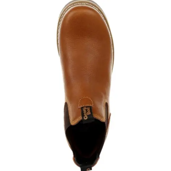 Men's Brown Georgia Boot AMP LT Wedge Chelsea Work Boot Size 10.5 image {5}