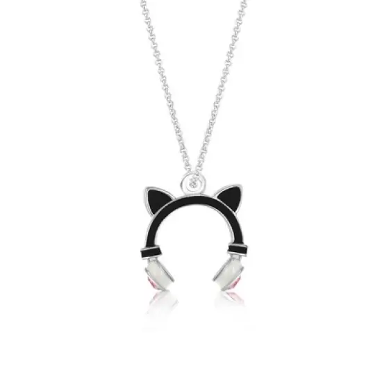 Chanteur Hypoallergenic Kids Jewelry Accessories Earphone Black Crystal White Gold Palladium Plating Necklace Pendant image {1}