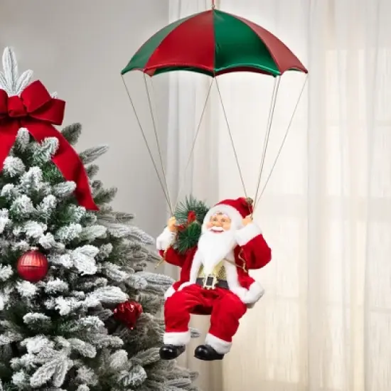 Northlight Santa Claus with Gifts Parachute Christmas Decoration - 32" image {1}