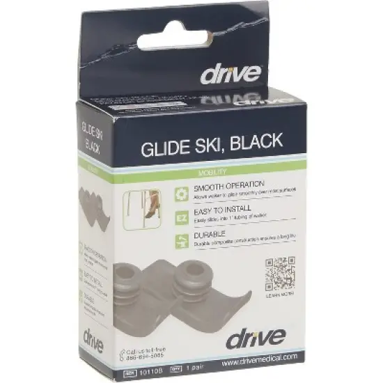 Drive Medical Walker Ski Glide Black, 2 Ct image {5}