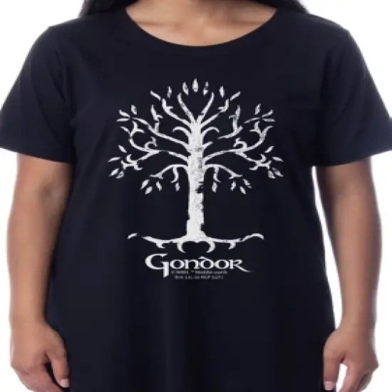 The Lord Of The Rings Womens' Gondor Nightgown Sleep Pajama Dress Black image {2}