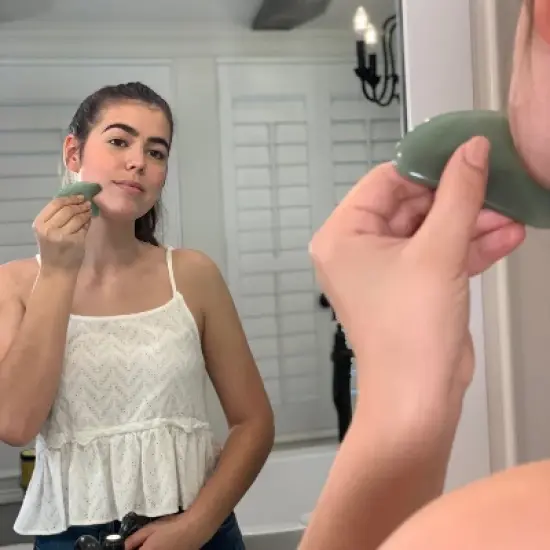Beauty by Earth Jade Gua Sha Tool for Face, Massage Stone image {7}
