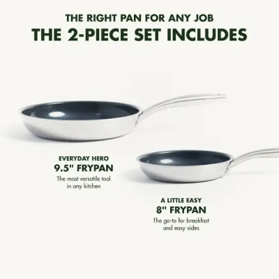GreenPan Greenwich  2pk Stainless Steel Ceramic Frypan Set image {4}