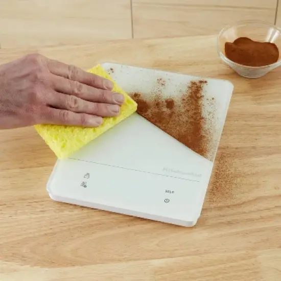 KitchenAid 11lb Waterproof Kitchen Digital Food Scale White: LED Display, Battery Powered, Coffee & Food Weight Scale image {5}