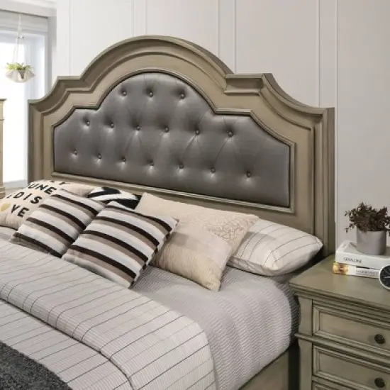3pc Kritan Bed with 2 Nightstands Antique Warm Gray - HOMES: Inside + Out image {2}