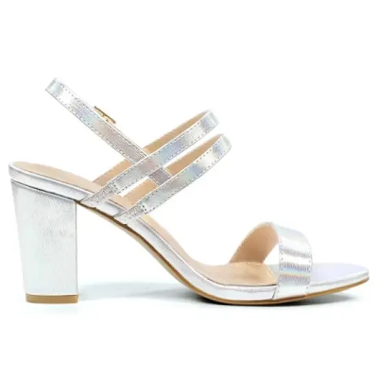 Allegra K Women's Slingback Block Heel Ankle Strap Sandals image {5}