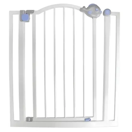 Speedy Pet Pop-O-Fish Gray, White and Blue Double Locking Safety Gate for Dogs and Children image {1}