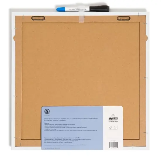 U Brands 14" Square Tile Magnetic Dry Erase Board: Wall Mount Wipe-Off Surface, Includes Mounting Hardware, White image {4}