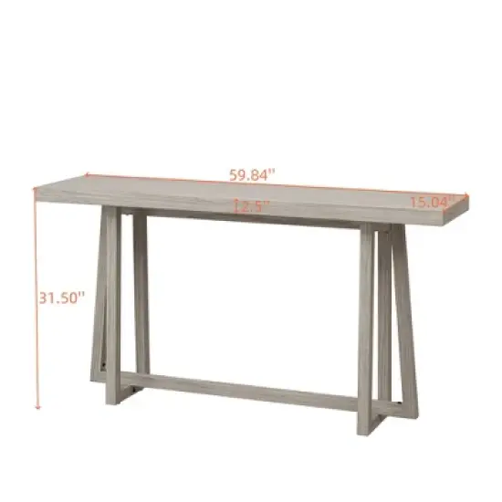 59.84'' Console Table, Stylish Rectangular Entryway Table, Outdoor Console Table for Patio, Sturdy Construction Hall Table, Sofa Table for Entrance image {5}