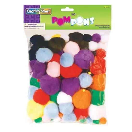 Creativity Street&reg; Pom Pons, Bright Hues, Assorted Sizes, 100 Pieces image {6}