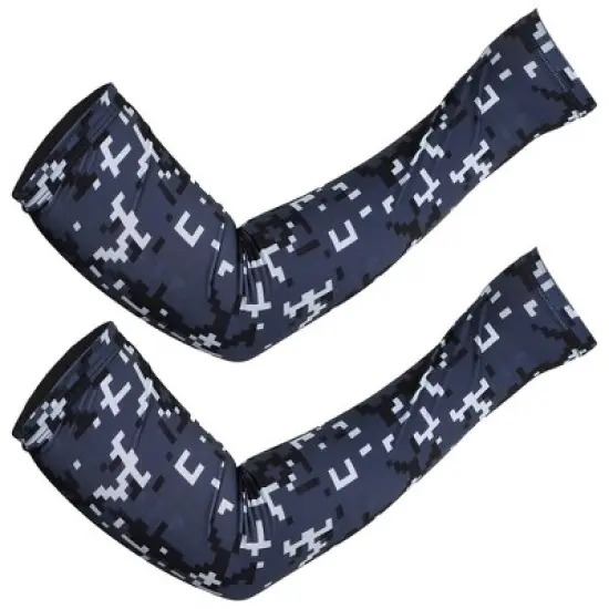 Unique Bargains Basketball Sports Camouflage Cooling Arm Elbow Compression Sleeve Dark Gray 1 Pair image {6}