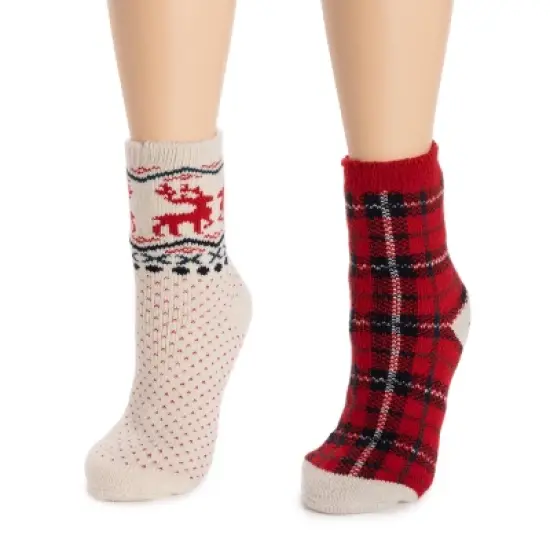 MUK LUKS Women's 2 Pair Pack Heat Retainer Crew Socks image {5}