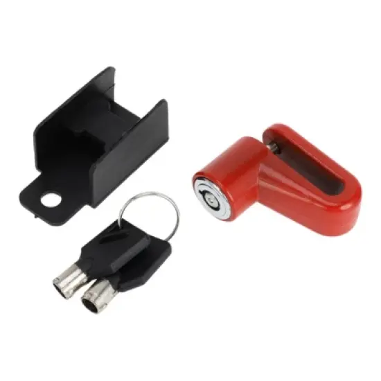 Unique Bargains Bicycle Lock Portable Ring Anti-Theft Bike Lock Motorcycle Wheel Disk Lock Red image {6}