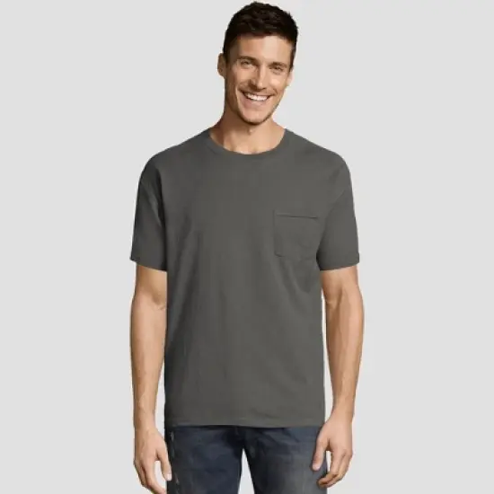 Hanes Men's Short Sleeve 1901 Garment Dyed Pocket T-Shirt image {11}