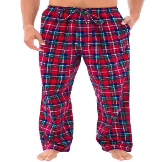 Men's Soft Cotton Flannel Pajama Pants, Long Warm Pj Bottoms image {2}