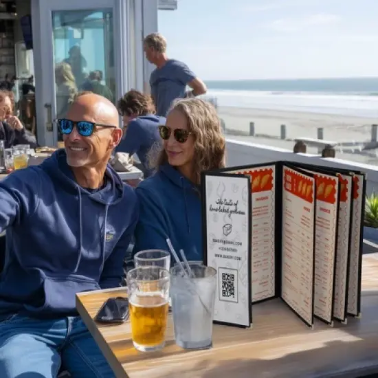 WeChef 30 Pcs Restaurant Menu Covers 8.5x14" 5 Page 10 View & 4.25x14" Half Page Wine List image {8}