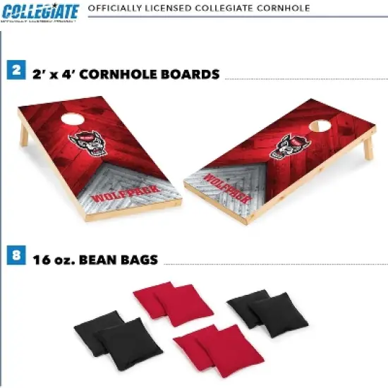 NCAA North Carolina State Wolfpack 2'x4' Wood Cornhole Set image {1}