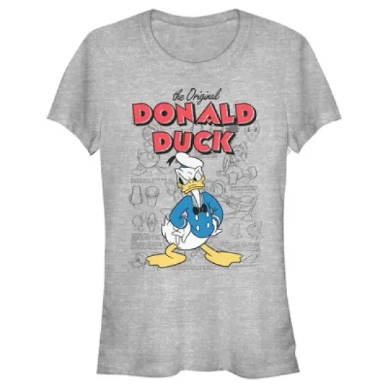Junior's Mickey & Friends Donald Duck Original Art T-Shirt image {3}
