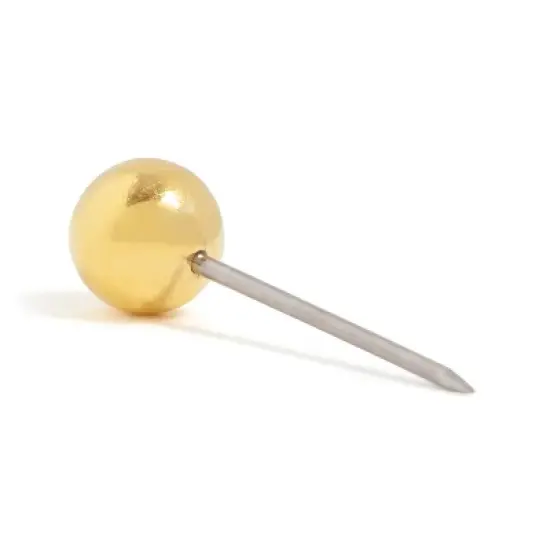 U Brands 100ct Gold Map Push Pins: Thumb Tacks for Wall, Plastic, Clips & Fasteners, Art & Stationery, 0.87" Height image {5}