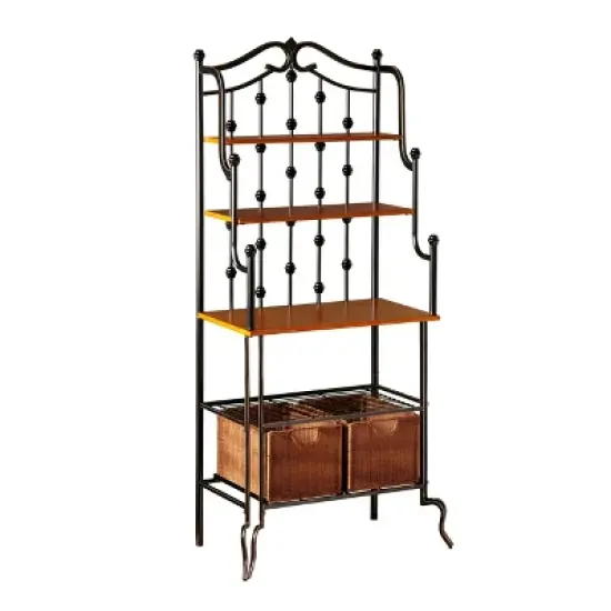 Saint Pierre Bakers Rack - Black/Brown - SEI image {2}
