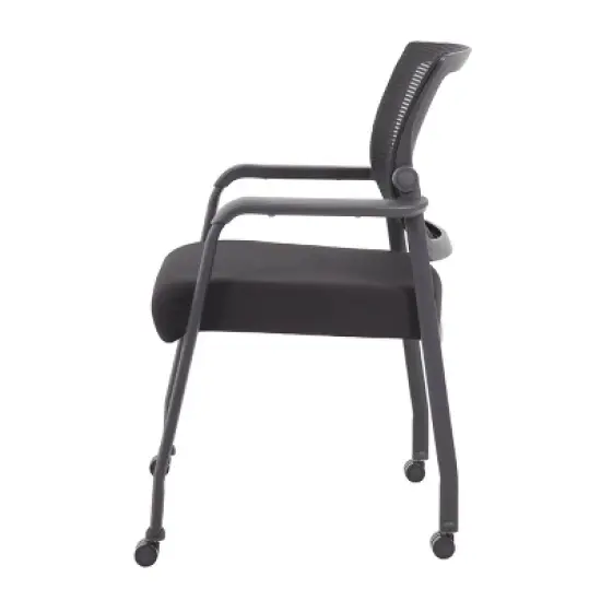 Mesh 4 Legged Guest Chair Black - Boss Office Products image {2}