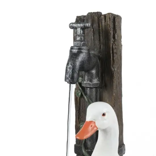 LuxenHome Resin Farmhouse Duck Family Outdoor Patio Fountain Water Fountain image {10}