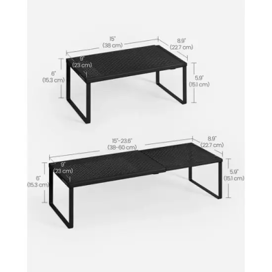 Kitchen Counter Shelf, Extendable Cupboard Organizer, Spice Radck, Metal, Space-Saving image {4}