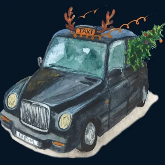 Men's Design By Humans Christmas Cab By ValerieShephard Tank Top image {1}