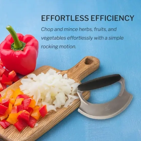 Amco Mezzaluna with Silicone Handle- 3 Pack, Stainless Steel Blade image {3}