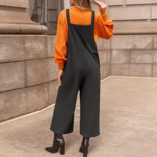 Women's Charcoal Sleeveless Wide Leg Jumpsuit - Cupshe image {3}