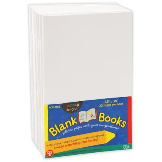 Hygloss&reg; Blank Paperback Books, 5.5" x 8.5", White, 10 Per Pack, 2 Packs image {1}