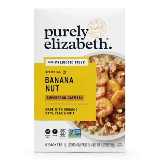 Purely Elizabeth Banana Nut Plant Oatmeal Packets - 6ct / 9.12oz image {7}