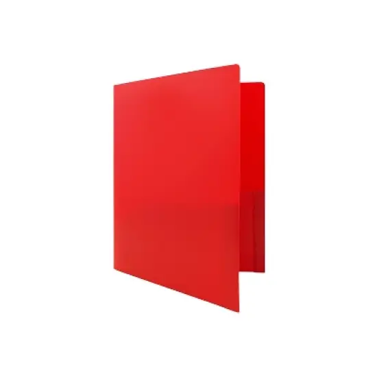 JAM Paper Heavy Duty 2-Pocket Presentation Folders Red 108/Box 383HREB image {3}
