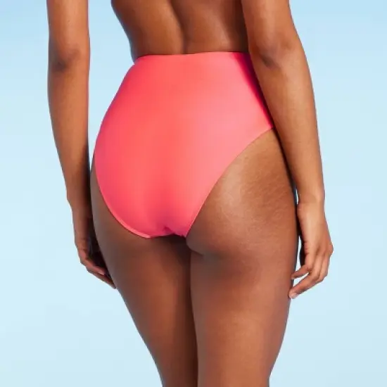 Women's High Waist Cheeky Bikini Bottom - Shade & Shore&trade; Pink image {1}