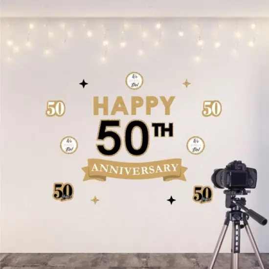 Big Dot of Happiness We Still Do - 50th Wedding Anniversary - Peel and Stick Anniversary Party Decoration - Wall Decals Backdrop image {3}