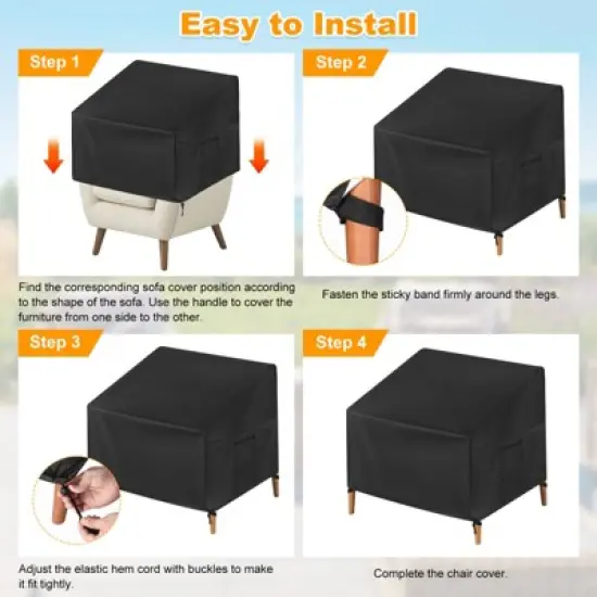 Unique Bargains M Outdoor Waterproof Heavy Duty Patio Chair Cover 39 x 38 x 37 Inch 1 Pc image {4}