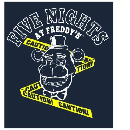 Five Nights at Freddy's Fazbear and Caution Tape Boy's Navy T-shirt image {1}